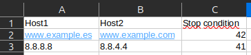 Imagen de las celdas de un CSV de ejemplo.